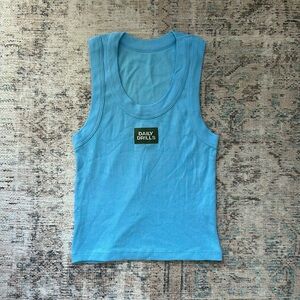 Daily Drills Ribbed Tank Top in Light Blue - Size XS/S